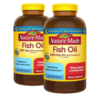 오메가-3 어유(Omega-3 Fish Oil) 1200mg 300소프트젤 2개 세트